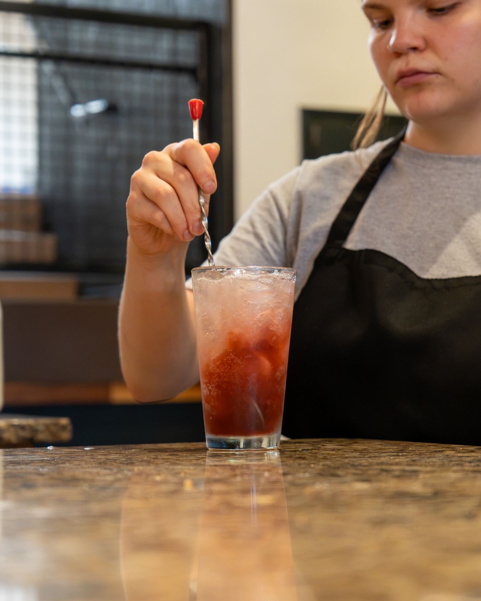 Dirty Soda being mixed at The Pioneer Bakery Cafe